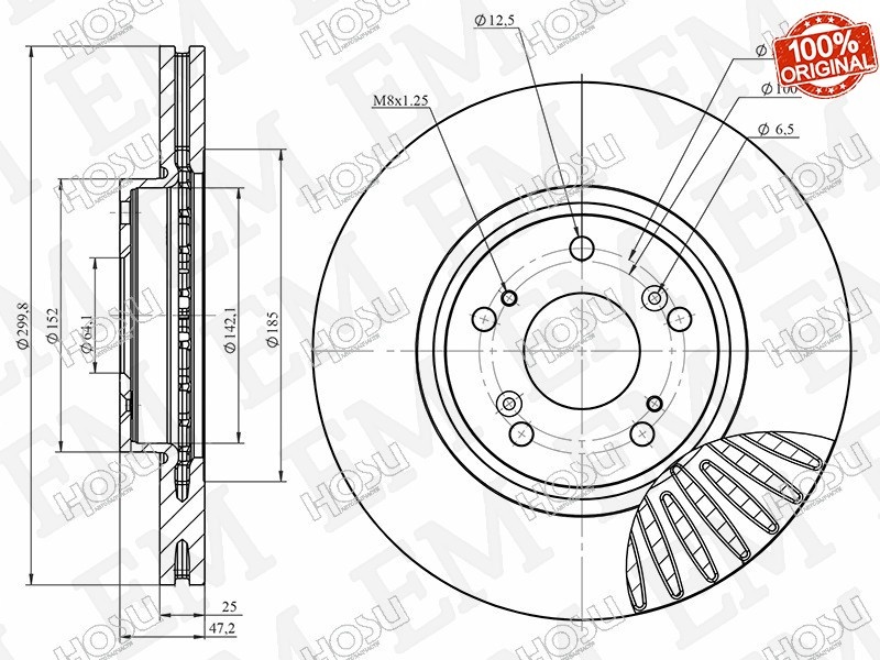 Диски HOSU передние HSDB0187