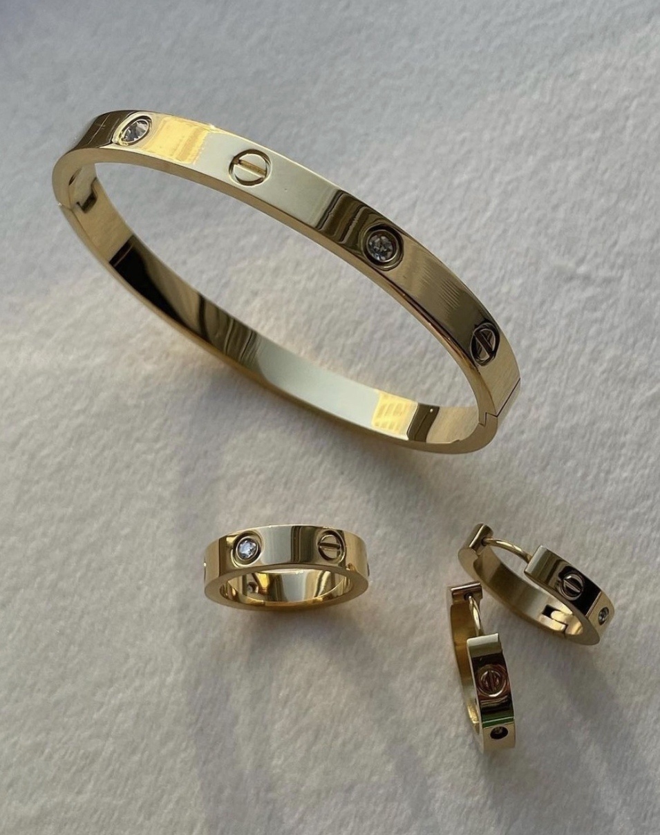 Комплект M Gold медицинская сталь, кристаллы