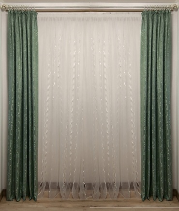 Комплект Rena 300x270 см 2 шт, атлас, зеленый