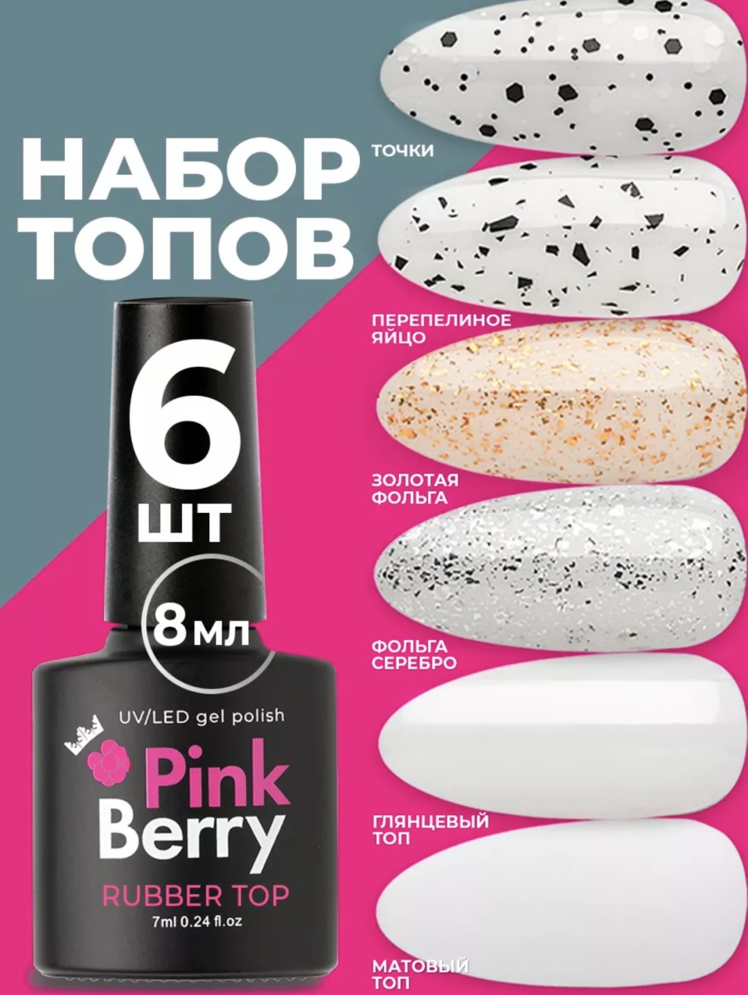Pink Berry верхнее покрытие Rubber Top TS-03 глянцевое 7 мл