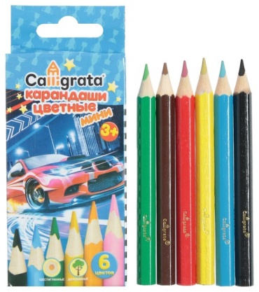 Цветной карандаш Calligrata форма шестигранная 6 шт