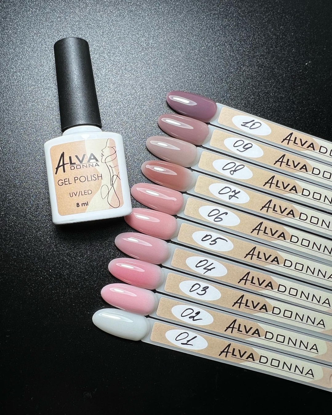 Набор Alva Donna Nails базовое покрытие Base Strong 10 шт по 8 мл