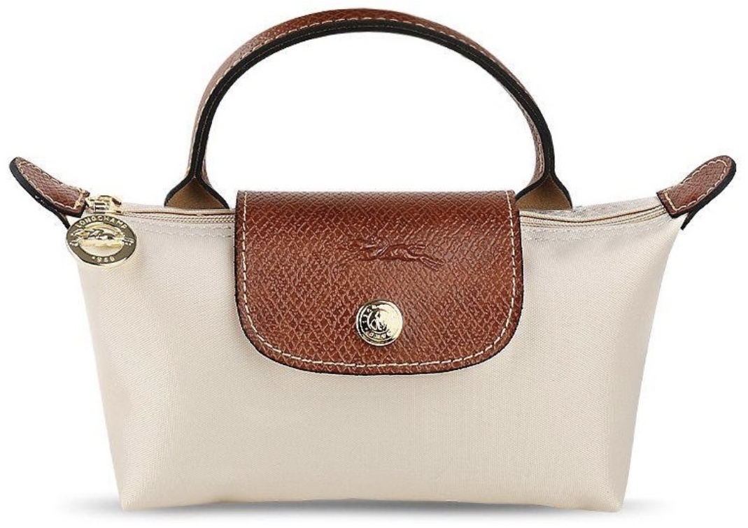 Мини-сумка Longchamp нейлон молочный