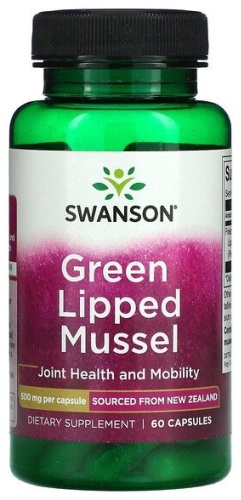 Swanson БАД Green Lipped Mussel 500 мг 60 капсул
