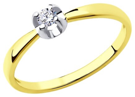 Diamant 53-210-00007-1_s. размер 16.5 вес 1.1 г золото, бриллиант