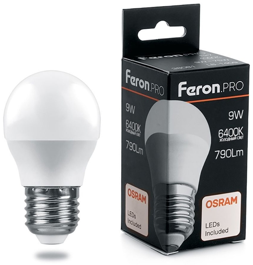 Feron 9W E27, светодиодная, дневной белый