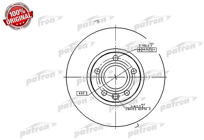 Диски PATRON передние PBD2810