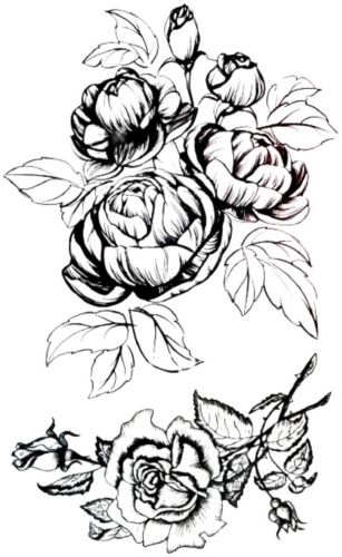 Body.art_tattoo переводное тату цветы черные