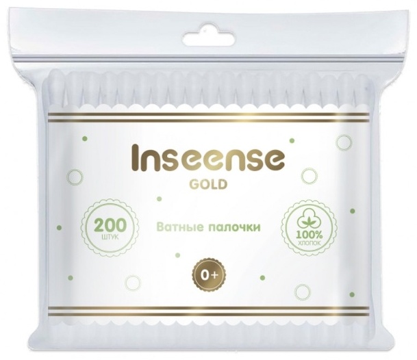Inseense ватные палочки Gold 200 шт
