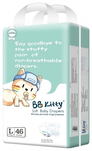 Купить Подгузники BB Kitty L, 46 шт в кредит в Алматы – Kaspi Магазин