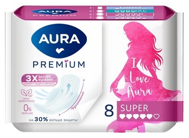 Aura Beauty прокладки Premium Super 8 шт