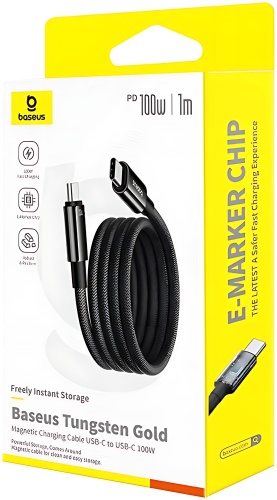 Кабель Baseus USB TypeC (M), 1 м, P10319805111-00 черный