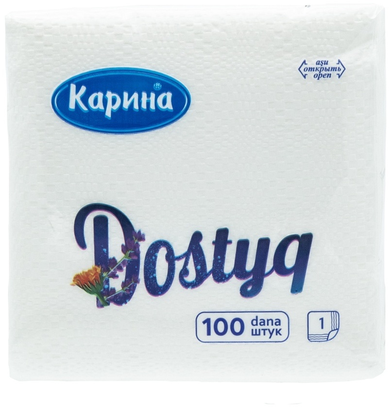Бумажные салфетки Карина Dostyq 100 шт