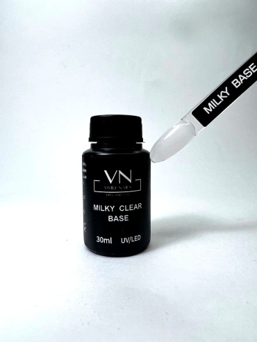 Vivid nails базовое покрытие Rubber base Milky clear камуфлирующее 30 мл