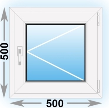 Пластиковое окно Grunder одностворчатое 50x50 см, тип открывания поворотный