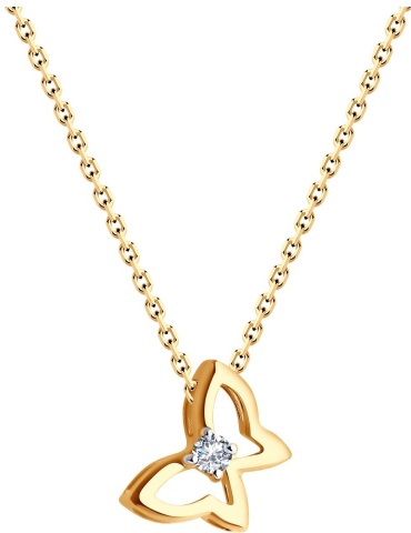 Колье LUXOR JEWELRY LUXOR 070590_45_1,44 длина 45 см вес 1.44 г золото, фианит