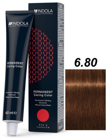 Indola Permanent Caring Color 6.8 темный русый шоколадный натуральный крем-краска 60 мл
