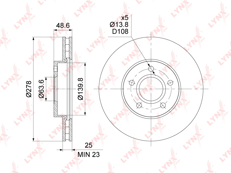 Диски LYNXauto передние BN1440