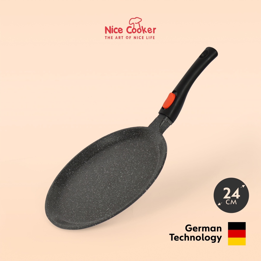 Блинная сковорода Nice Cooker CAK-52854D2 24 см с антипригарным покрытием, алюминий