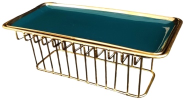 Блюдо ROYAL CROWN 34х16 см, керамика, металл, 1 шт