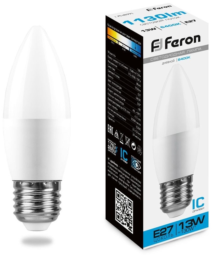 Feron 13W E27, светодиодная, дневной белый
