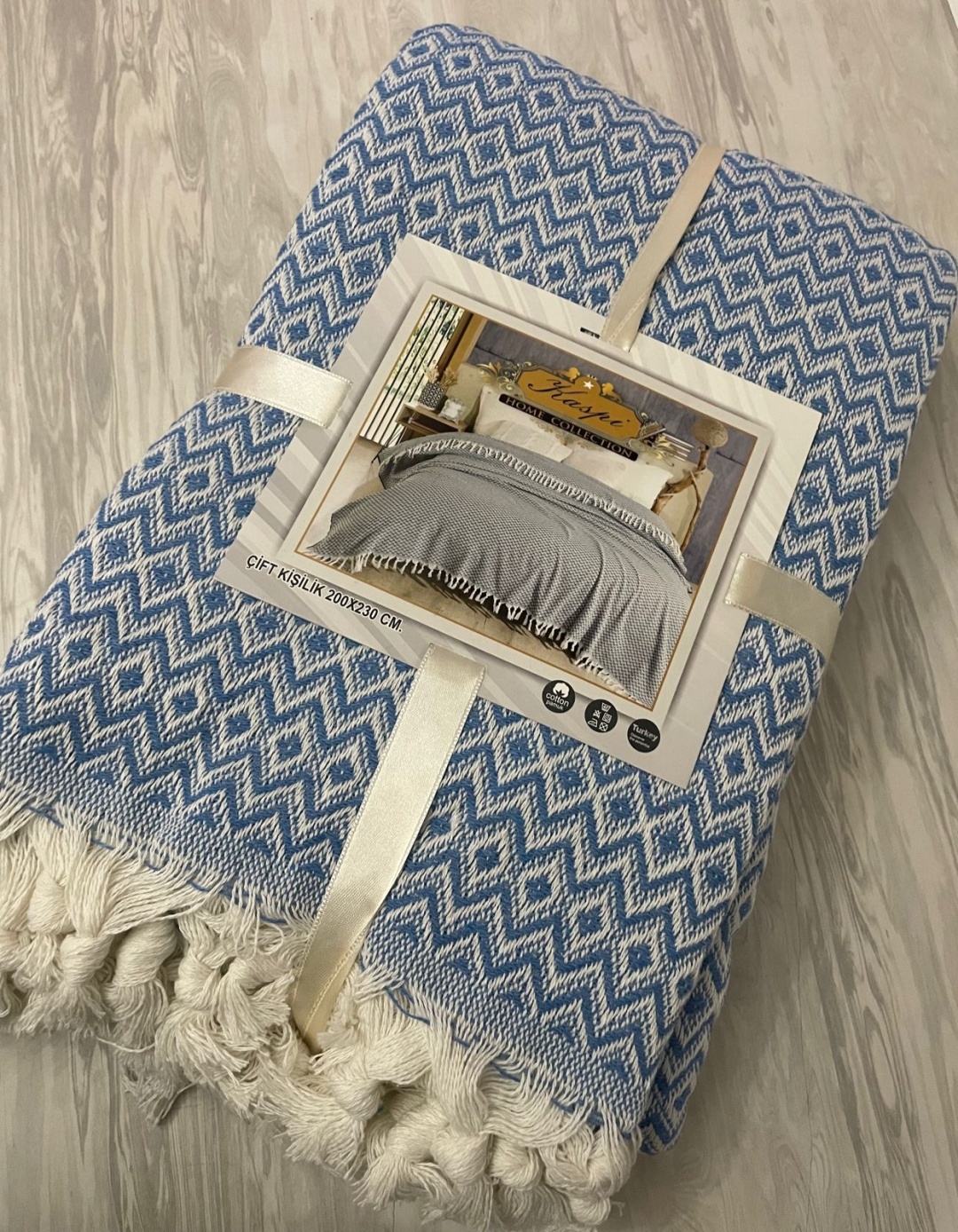 Покрывало Home Collection 200х230 см, хлопок, синий