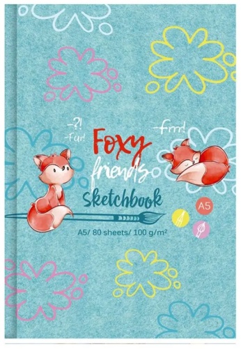 Скетчбук BG Foxy sketch, A5, 80 л, голубой