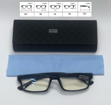 Elite Optical N.K.Karl для компьютера Антибликовые компьютерные очки нулевки с футляром черный 0