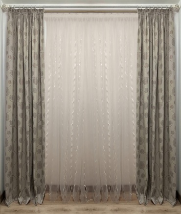 Портьеры Renaissance 200x280 см 2 шт, жаккард, кремовый