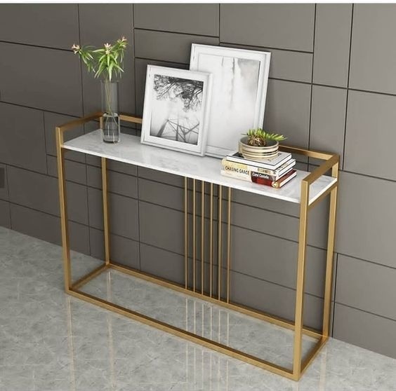 Консоль 125-89-МК29, 100x20x90 см, белый, золотой