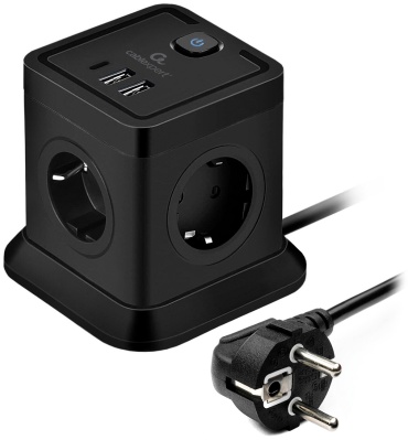 Сетевой фильтр Cablexpert TWR-4-CU2-B-2 2 м
