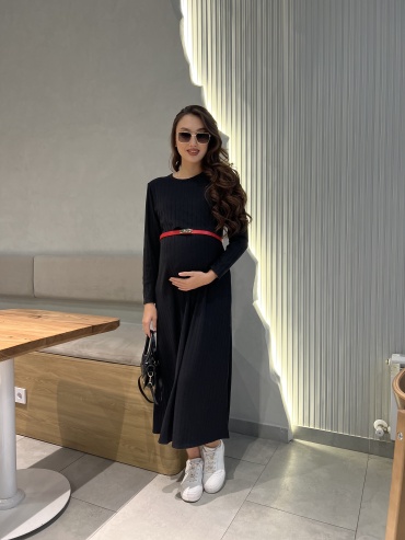 Повседневное платье, платье-свитер, для беременных Sweetmama.kz черный