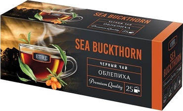 Чай ETRE Sea Buckthorn черный с облепихой листовой 25 пакетиков