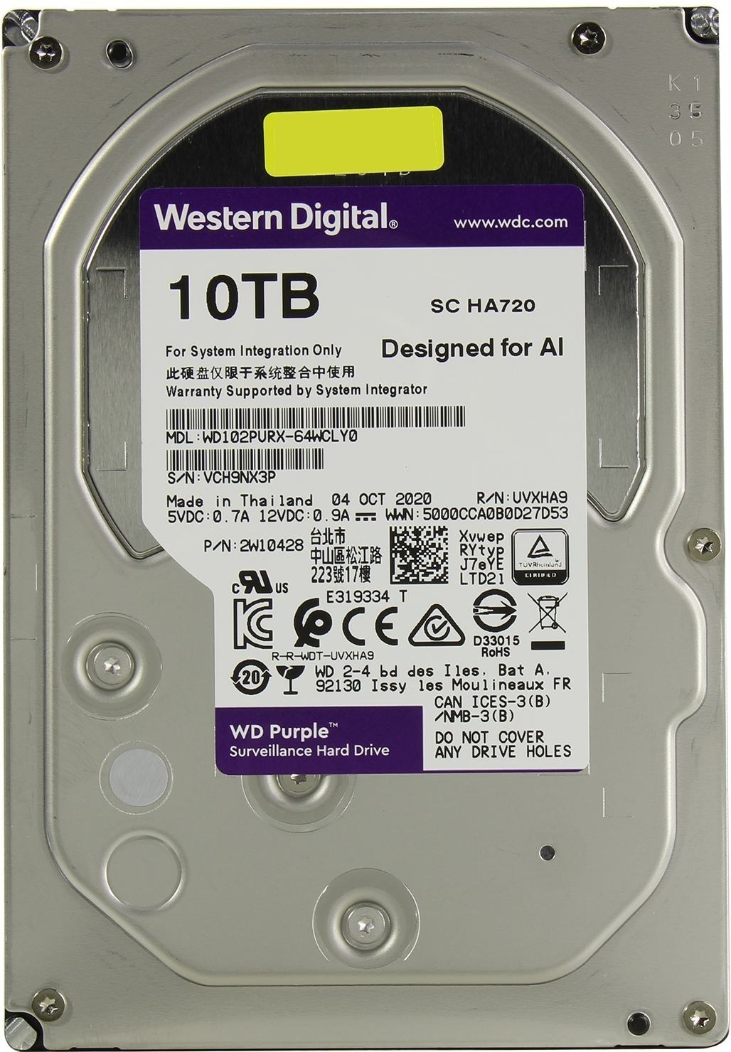 Western Digital Purple WD102PURX 10TB