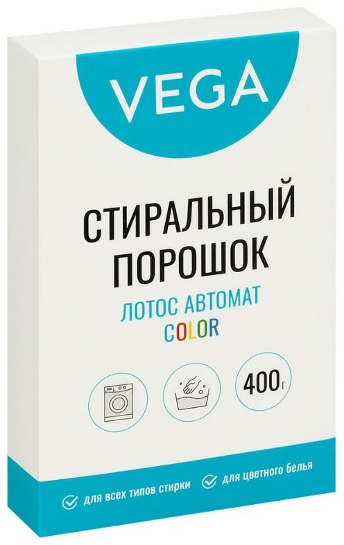 Купить Стиральный порошок VEGA Лотос Автомат Color 0.4 кг в Алматы ...