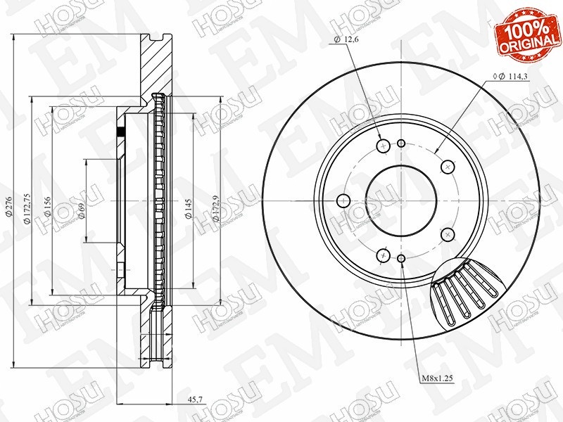 Диски HOSU передние HSDB0150