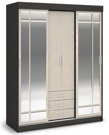 Шкаф-купе DOMA LIDERs-1К, 170x210х57 см, белый, коричневый