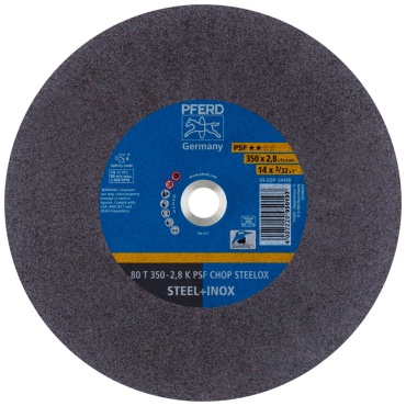 Диск отрезной абразивный 350x25.4х2.8 мм, Pferd 80 T 350-2,8 K PSF CHOP STEELOX/25,4