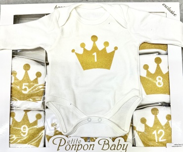 Набор боди Petite Ponpon Baby белый, желтый