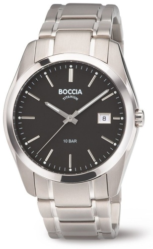 Кварцевые Boccia Titanium 3608-04-Black титан