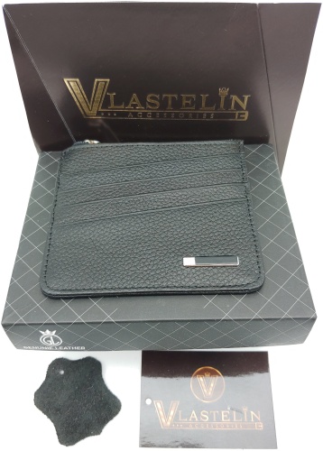 Картхолдер Vlastelin натуральная кожа черный