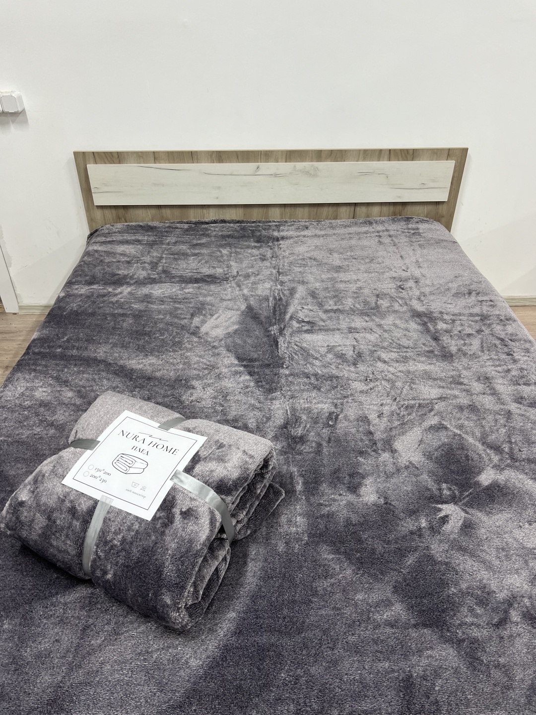 Плед NURA HOME 200х230 см, велсофт, фиолетовый