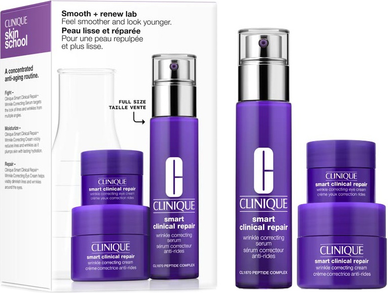 Clinique Smoth renew lab набор по уходу за лицом для женщин