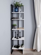 Стеллаж напольный Letta, 47x23x176 см, белый, светло-коричневый