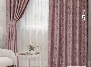 Портьеры TINAVINA 150x270 см 2 шт, жаккард, розовый