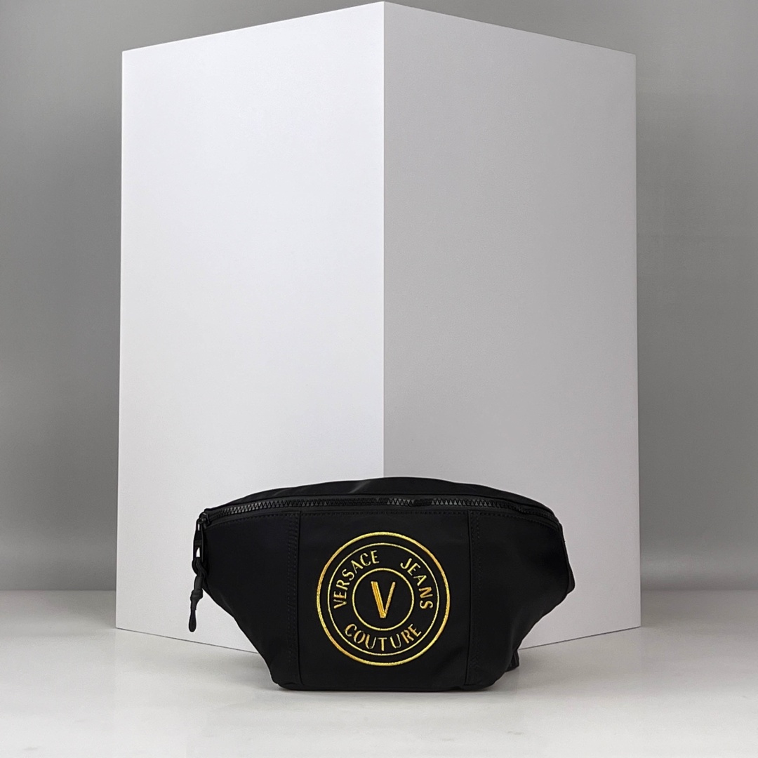 Сумка поясная Versace нейлон черный