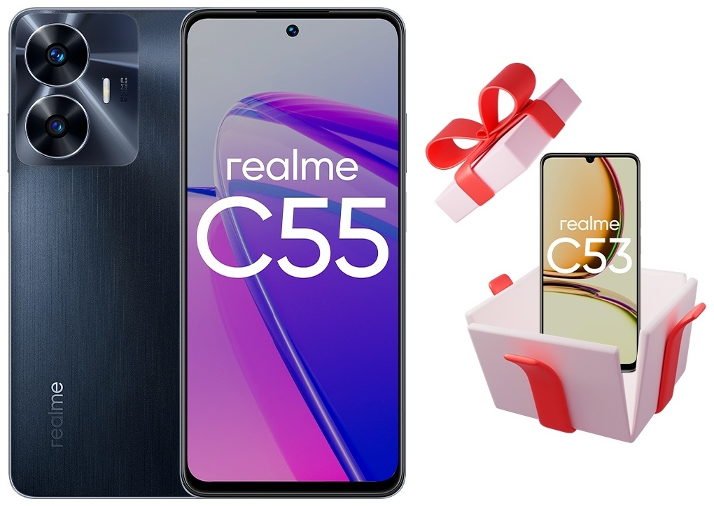 Купить Смартфон Realme C55 8 ГБ/256 ГБ черный + подарок в Алматы ...