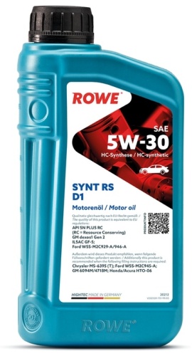 Синтетическое ROWE HIGHTEC SYNT RS D1 5W-30 1 л