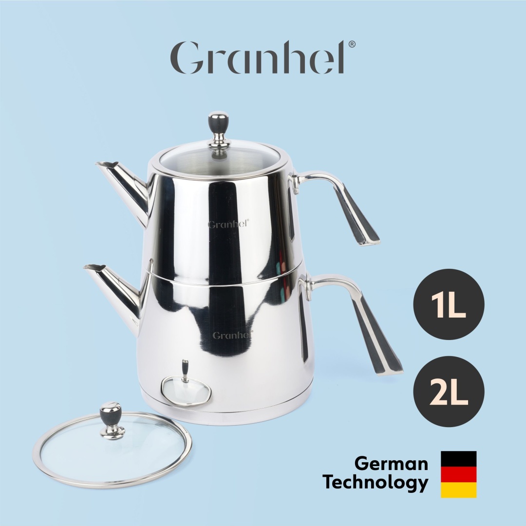 Granhel набор чайников Stainless Steel 18/10 TB04GL 2 л, нержавеющая сталь, стекло