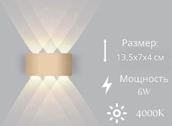 Светильник настенный Novella Electric LED 6 Вт золотистый